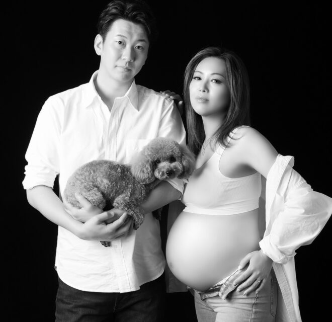 Cool Maternity Photo with poodle-3
